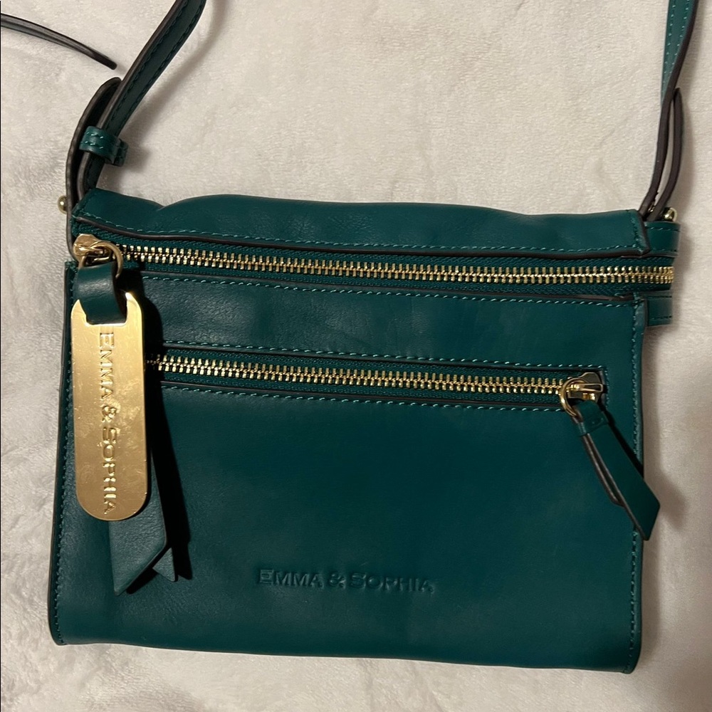 Emma and sophia double zip leather cross body